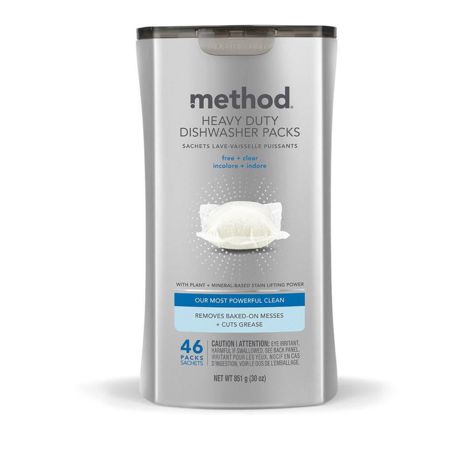 heavy duty dishwasher packs - free + clear. 46 ct