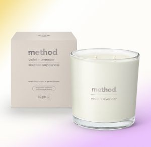 premium soy candle – violet + lavender. 14 oz
