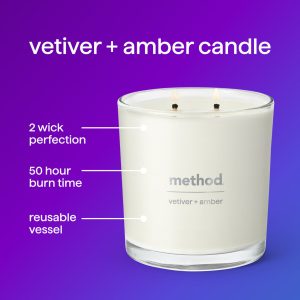 premium soy candle – vetiver + amber. 14 oz